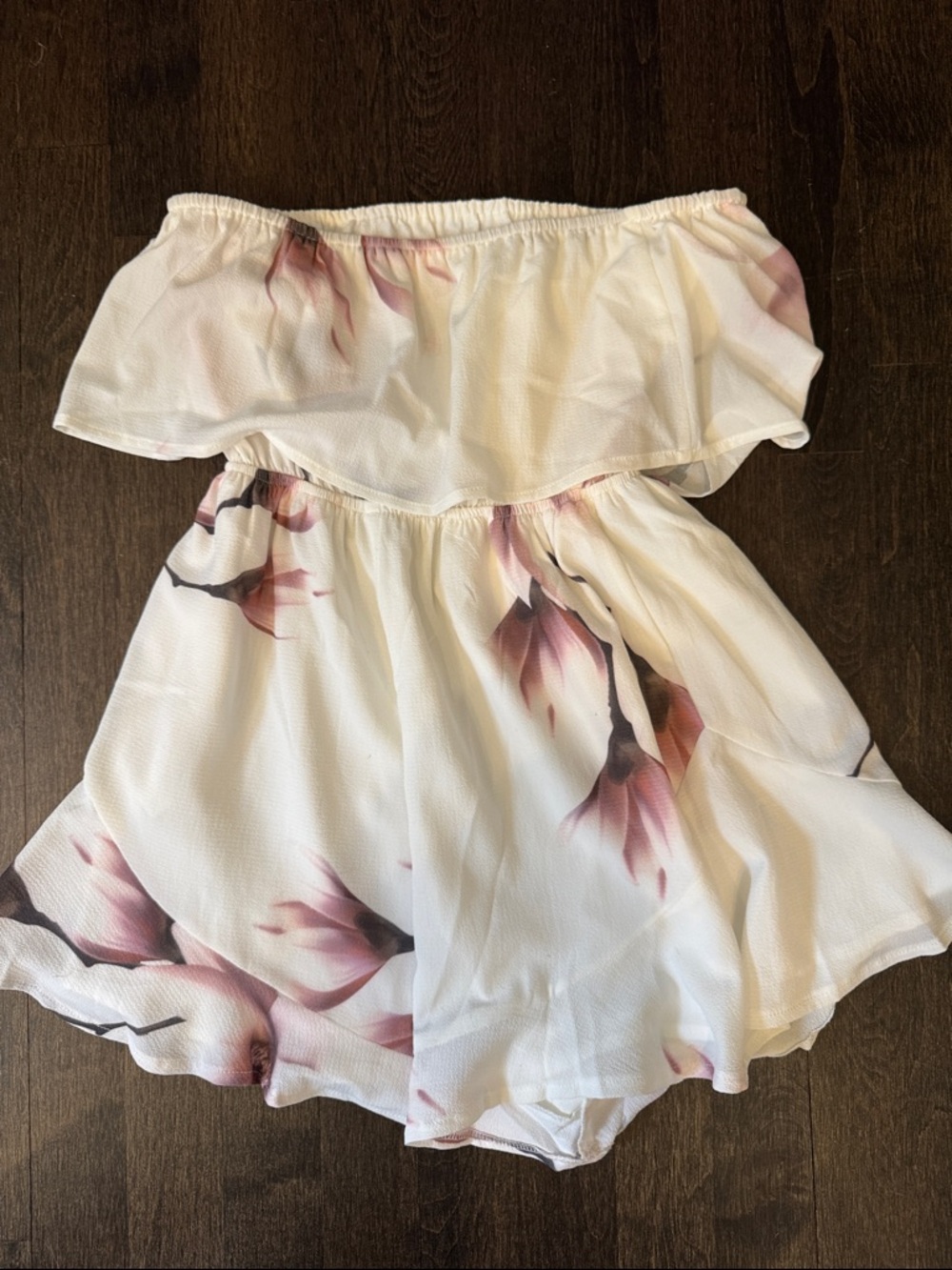 Showpo Ivory Romper with Pink Floral Print